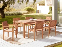 Set da pranzo da giardino 6 posti BARATTI Legno d'acacia Marrone