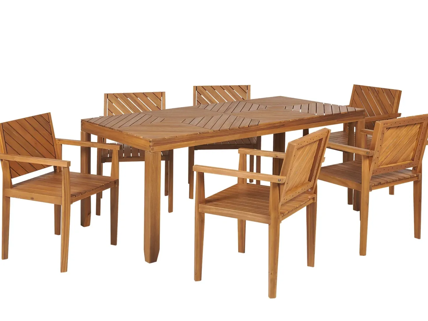 Set da pranzo da giardino 6 posti BARATTI Legno d'acacia Marrone