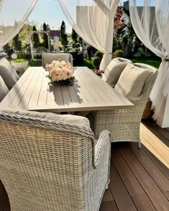 Set da pranzo da giardino 6 posti CASCAIS con cuscini Rattan sintetico (PE) Beige