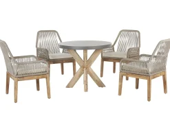 Set da pranzo da giardino 4 posti OLBIA con cuscini Cemento Beige