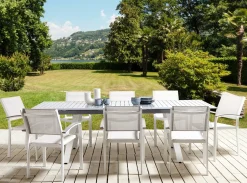 Set da pranzo da giardino 8 posti PERETA Metallo Grigio