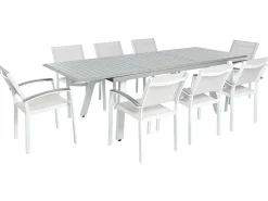 Set da pranzo da giardino 8 posti PERETA Metallo Grigio