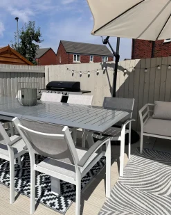 Set da pranzo da giardino 8 posti PERETA Metallo Grigio