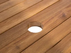 Set da pranzo da giardino 8 posti MAUI con Ombrellone Legno d'acacia Bianco sporco