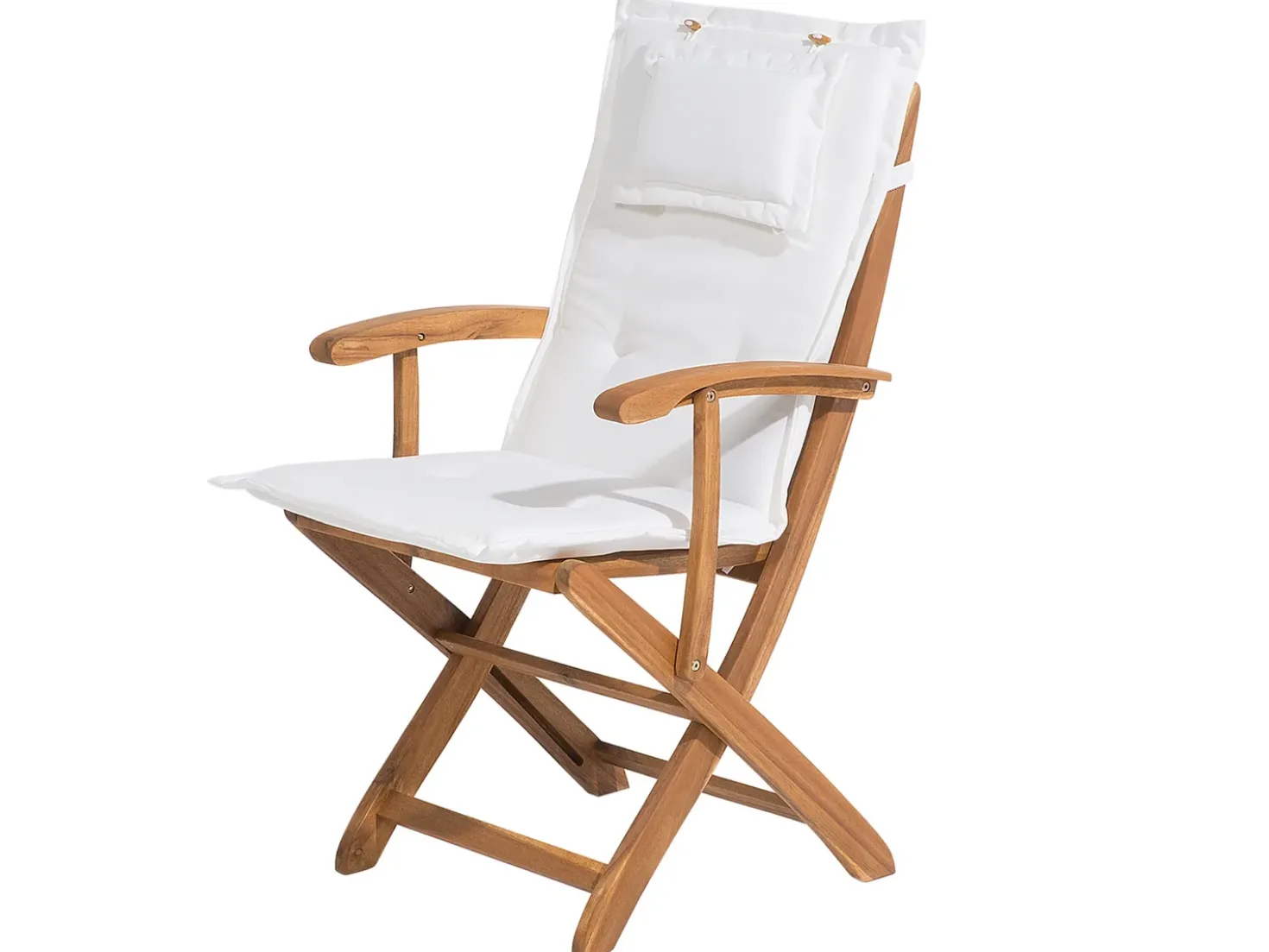 Set da pranzo da giardino 8 posti MAUI con Ombrellone Legno d'acacia Bianco sporco