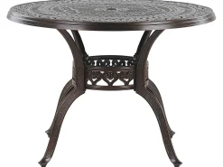 Set da pranzo da giardino 4 posti SALENTO con Ombrellone (16 opzioni) Metallo Marrone scuro