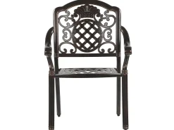 Set da pranzo da giardino 4 posti SALENTO con Ombrellone (16 opzioni) Metallo Marrone scuro