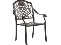 Set da pranzo da giardino 4 posti SALENTO con Ombrellone (16 opzioni) Metallo Marrone scuro