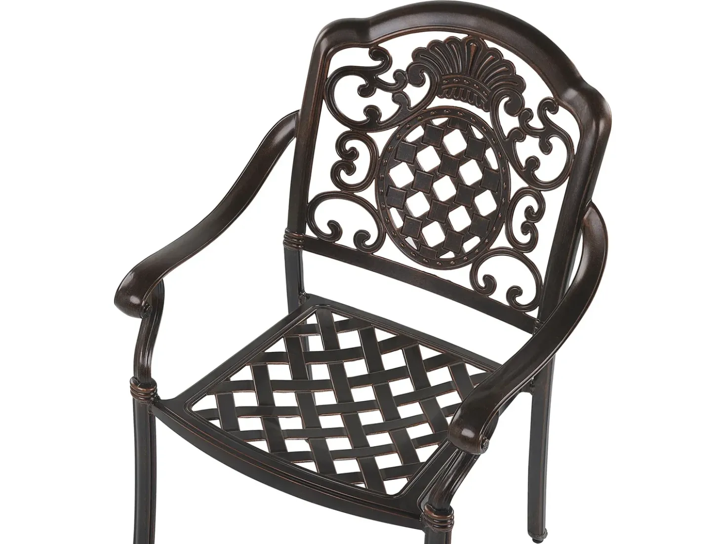 Set da pranzo da giardino 4 posti SALENTO con Ombrellone (16 opzioni) Metallo Marrone scuro