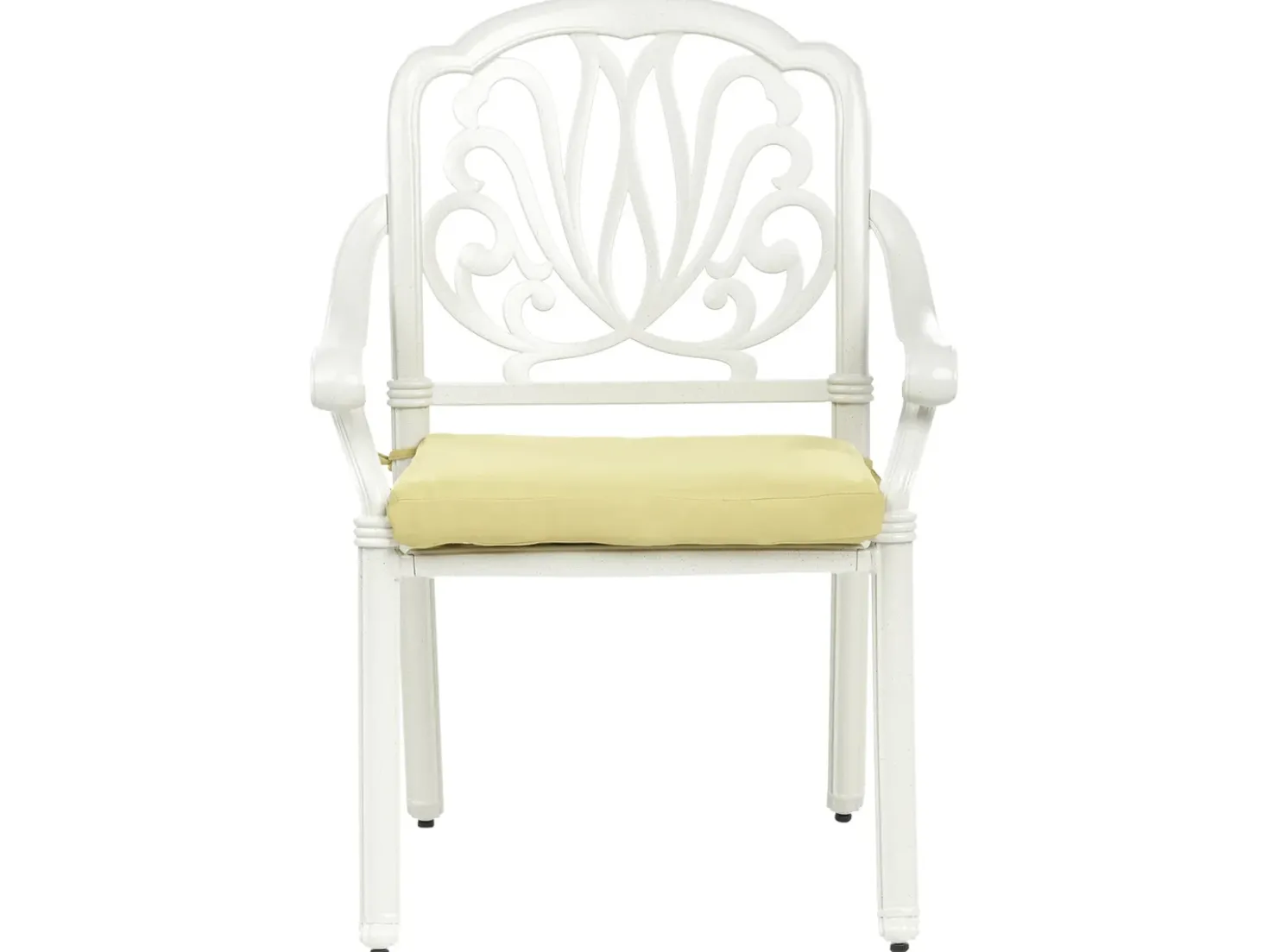 Set da pranzo da giardino 4 posti ANCONA con cuscini Metallo Bianco sporco
