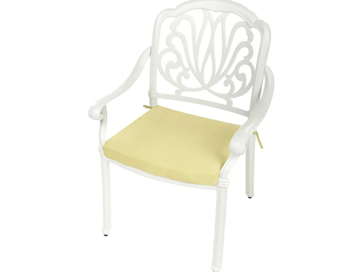 Set da pranzo da giardino 4 posti ANCONA con cuscini Metallo Bianco sporco