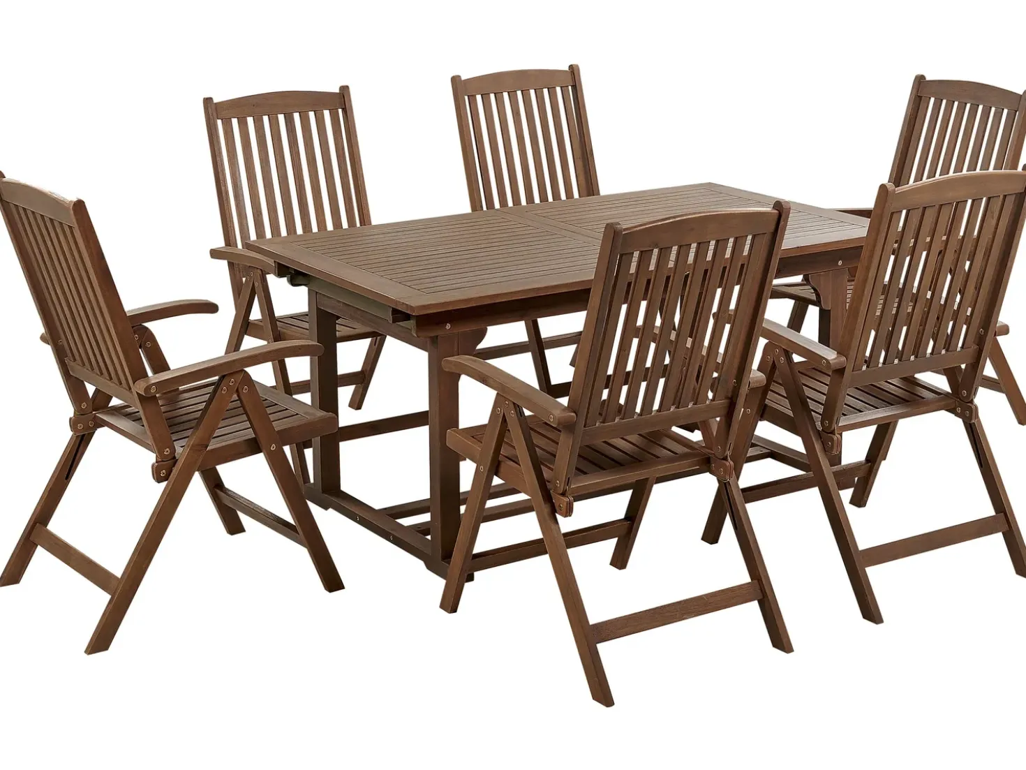 Set da pranzo da giardino 6 posti AMANTEA Legno d'acacia Marrone scuro