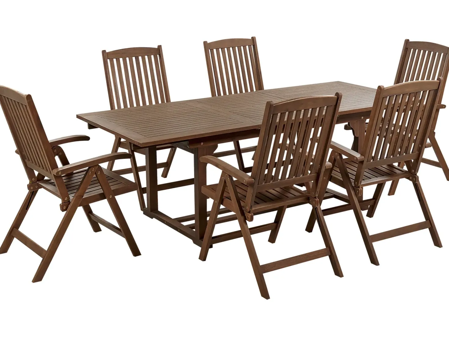 Set da pranzo da giardino 6 posti AMANTEA Legno d'acacia Marrone scuro