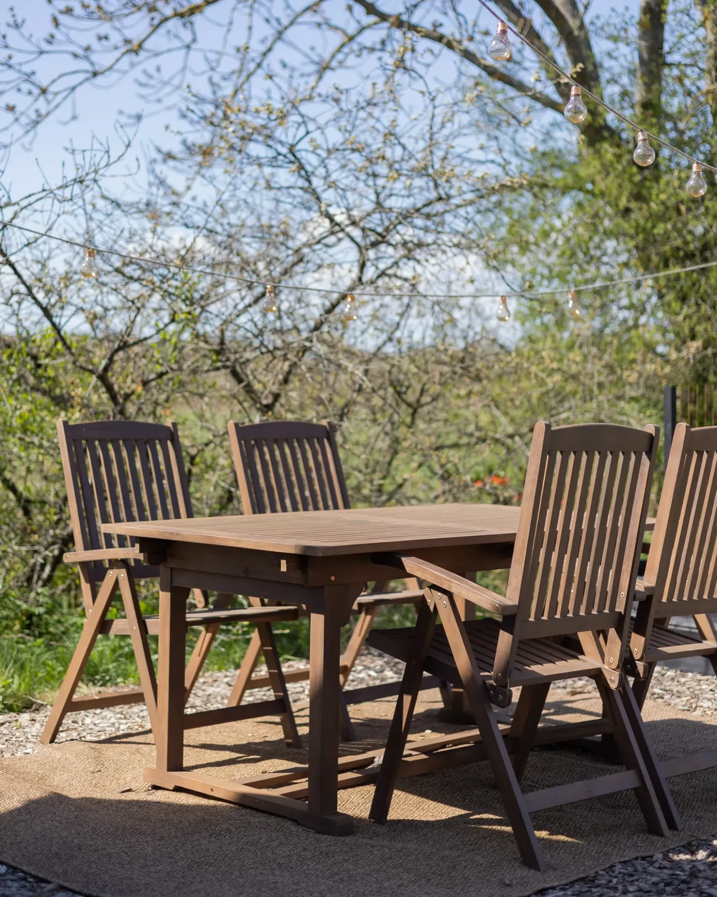 Set da pranzo da giardino 6 posti AMANTEA Legno d'acacia Marrone scuro