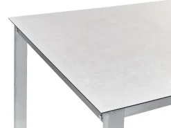 Set da pranzo da giardino 6 posti COSOLETO/GROSSETO Vetro temperato Effetto marmo Bianco/Beige