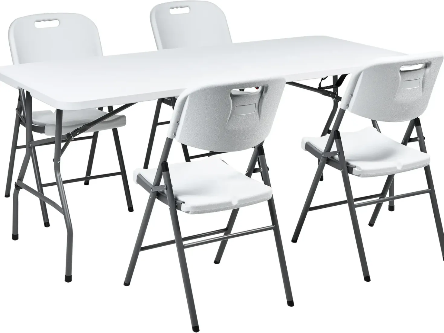 Set da pranzo da giardino 4 posti CUGNOLI Pieghevole Bianco