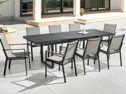 Set da pranzo da giardino 8 posti VALCANETTO/BUSSETO Metallo Nero
