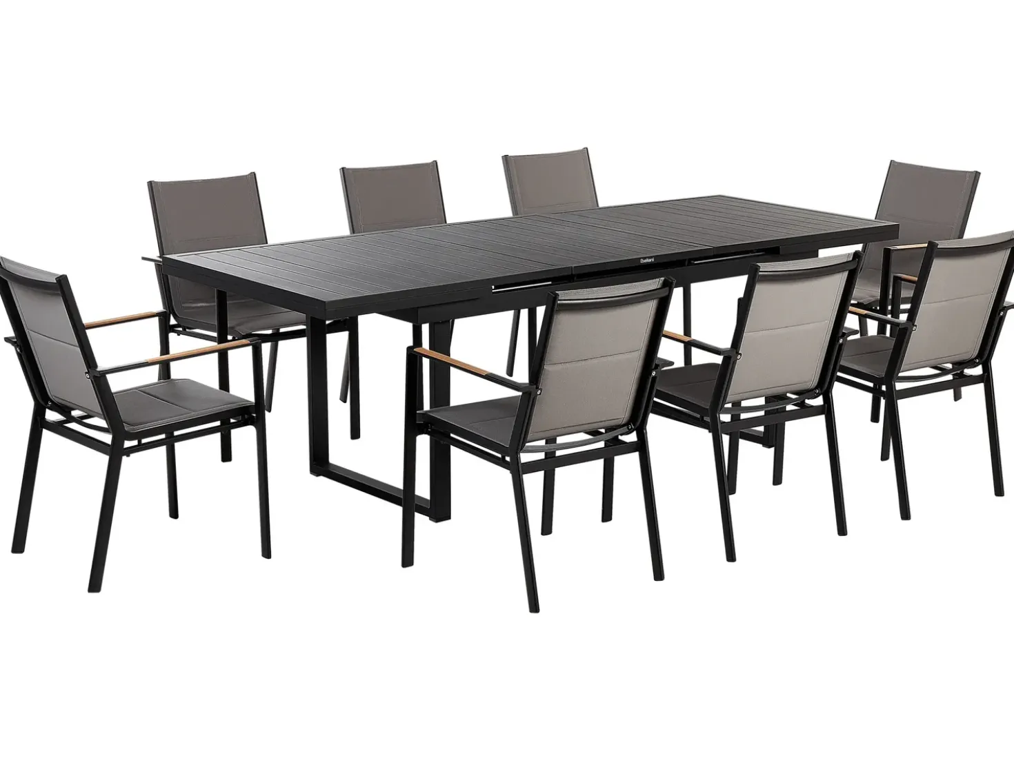 Set da pranzo da giardino 8 posti VALCANETTO/BUSSETO Metallo Nero