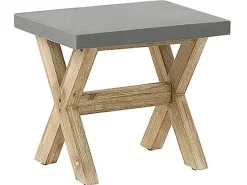 Set da pranzo da giardino con sgabelli 6 posti OLBIA Cemento Grigio