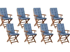 Set da pranzo da giardino 8 posti MAUI PREMIUM Legno d'acacia Blu