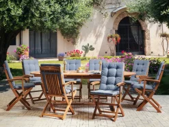 Set da pranzo da giardino 8 posti MAUI PREMIUM Legno d'acacia Blu