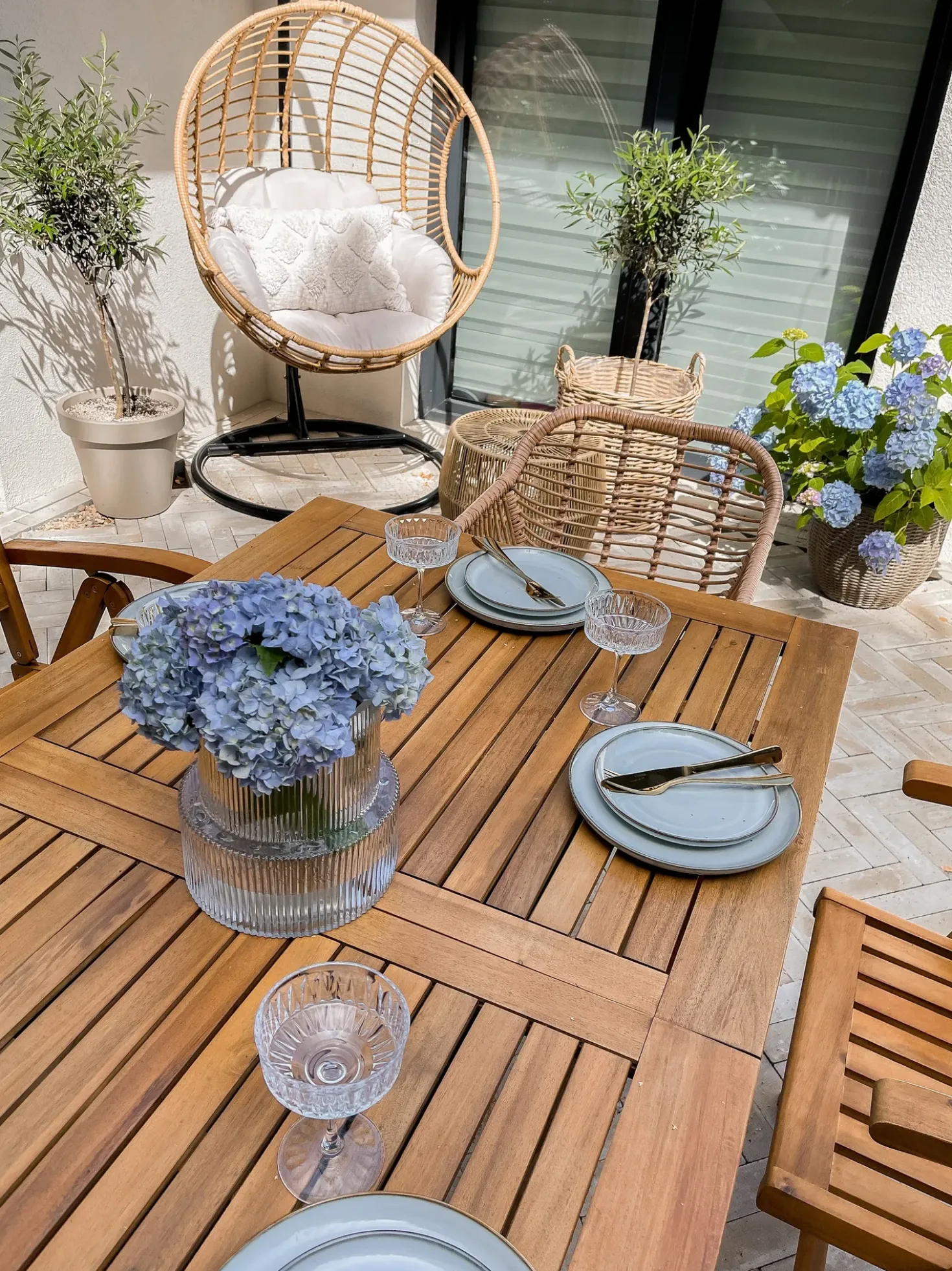 Set da pranzo da giardino 6 posti JAVA Legno d'acacia Marrone chiaro