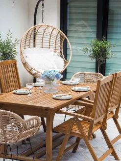 Set da pranzo da giardino 6 posti JAVA Legno d'acacia Marrone chiaro