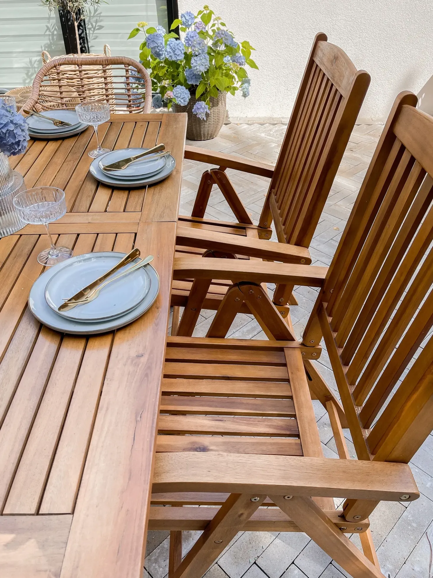 Set da pranzo da giardino 6 posti JAVA Legno d'acacia Marrone chiaro