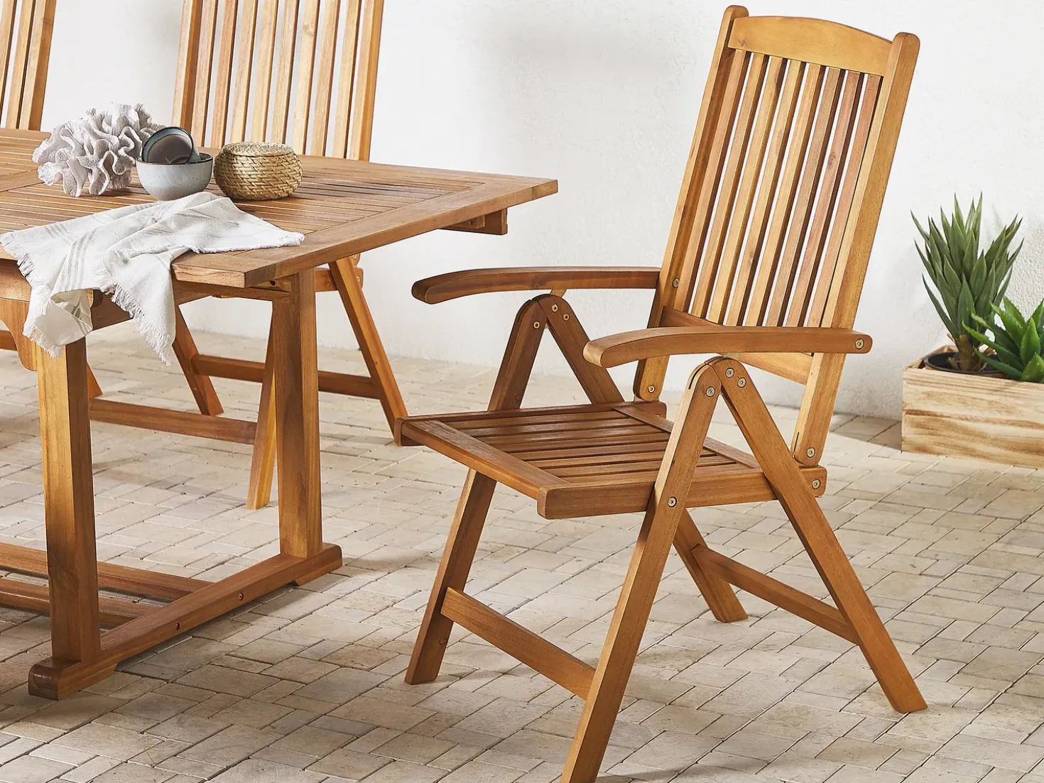 Set da pranzo da giardino 6 posti JAVA Legno d'acacia Marrone chiaro