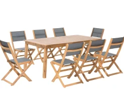 Set da pranzo da giardino 8 posti CESANA Legno d'acacia Marrone chiaro