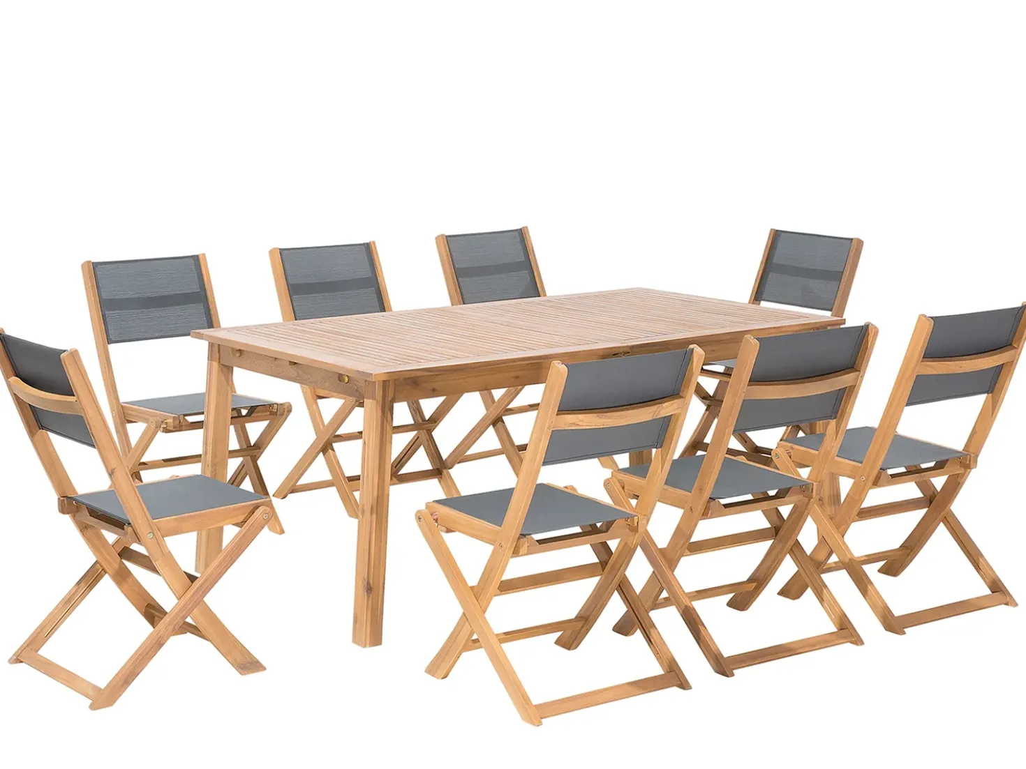 Set da pranzo da giardino 8 posti CESANA Legno d'acacia Marrone chiaro