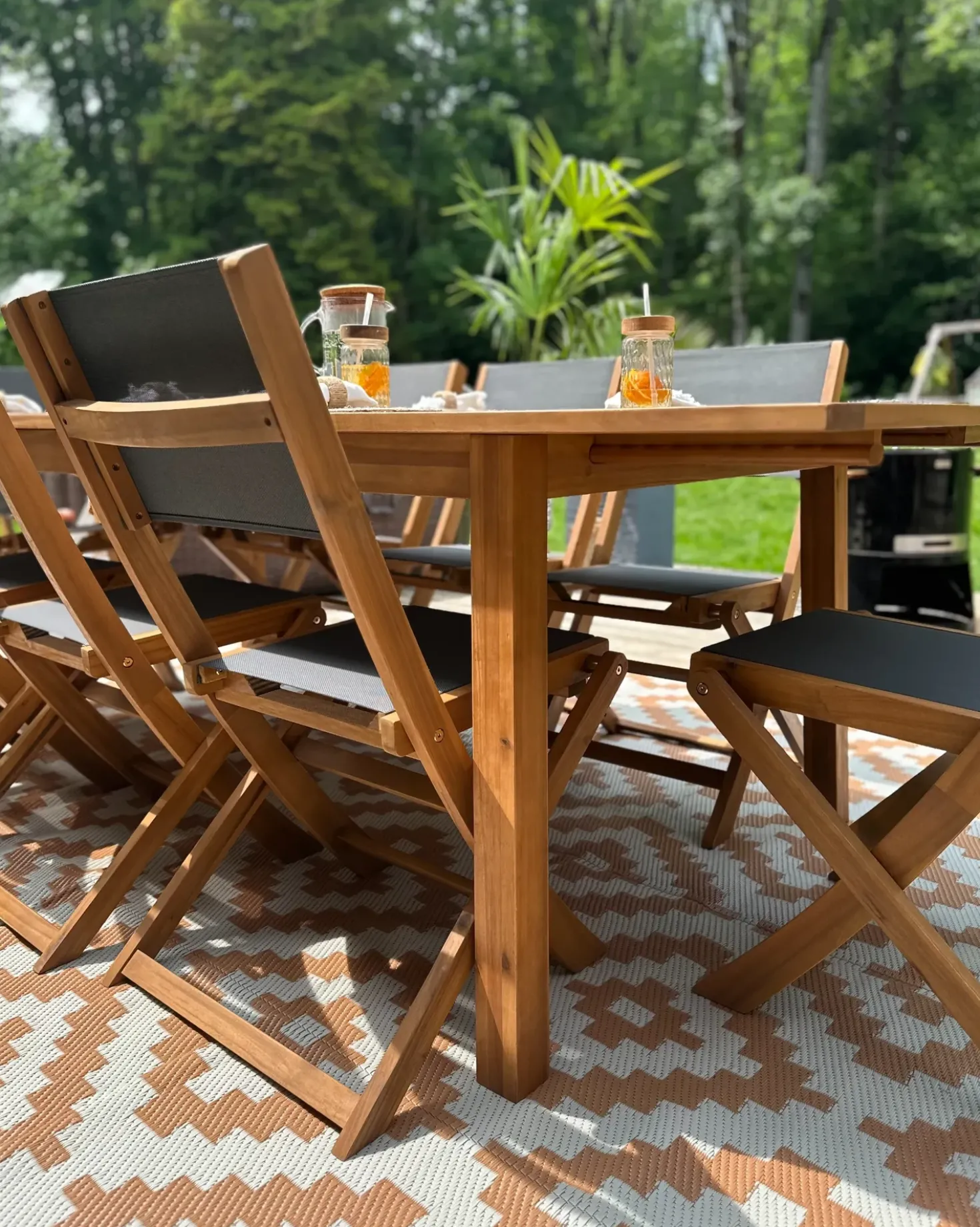 Set da pranzo da giardino 8 posti CESANA Legno d'acacia Marrone chiaro