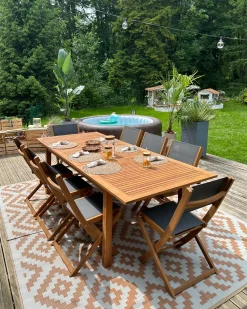 Set da pranzo da giardino 8 posti CESANA Legno d'acacia Marrone chiaro