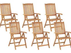 Set da pranzo da giardino 6 posti JAVA con Ombrellone (12 opzioni) Legno d'acacia Marrone chiaro