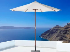 Set da pranzo da giardino 6 posti JAVA con Ombrellone (12 opzioni) Legno d'acacia Marrone chiaro
