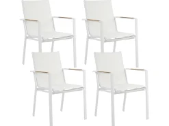 Set da pranzo da giardino 4 posti MALETTO/BUSSETO Metallo Bianco