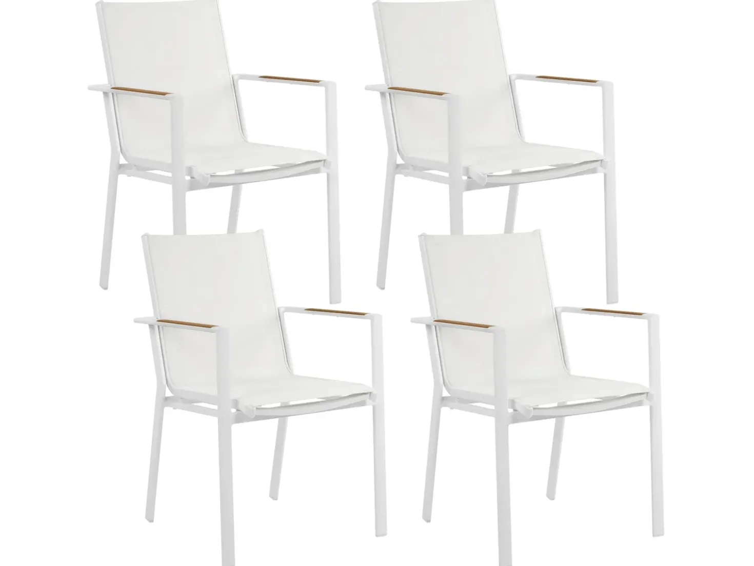 Set da pranzo da giardino 4 posti MALETTO/BUSSETO Metallo Bianco