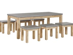 Set da pranzo da giardino con sgabelli 6 posti OSTUNI Cemento Grigio