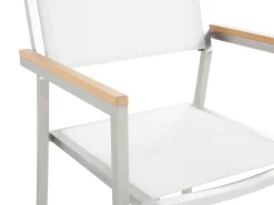 Set da pranzo da giardino 6 posti COSOLETO/GROSSETO Vetro temperato Effetto marmo Marmo bianco