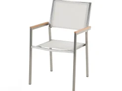 Set da pranzo da giardino 6 posti COSOLETO/GROSSETO Vetro temperato Effetto marmo Marmo bianco