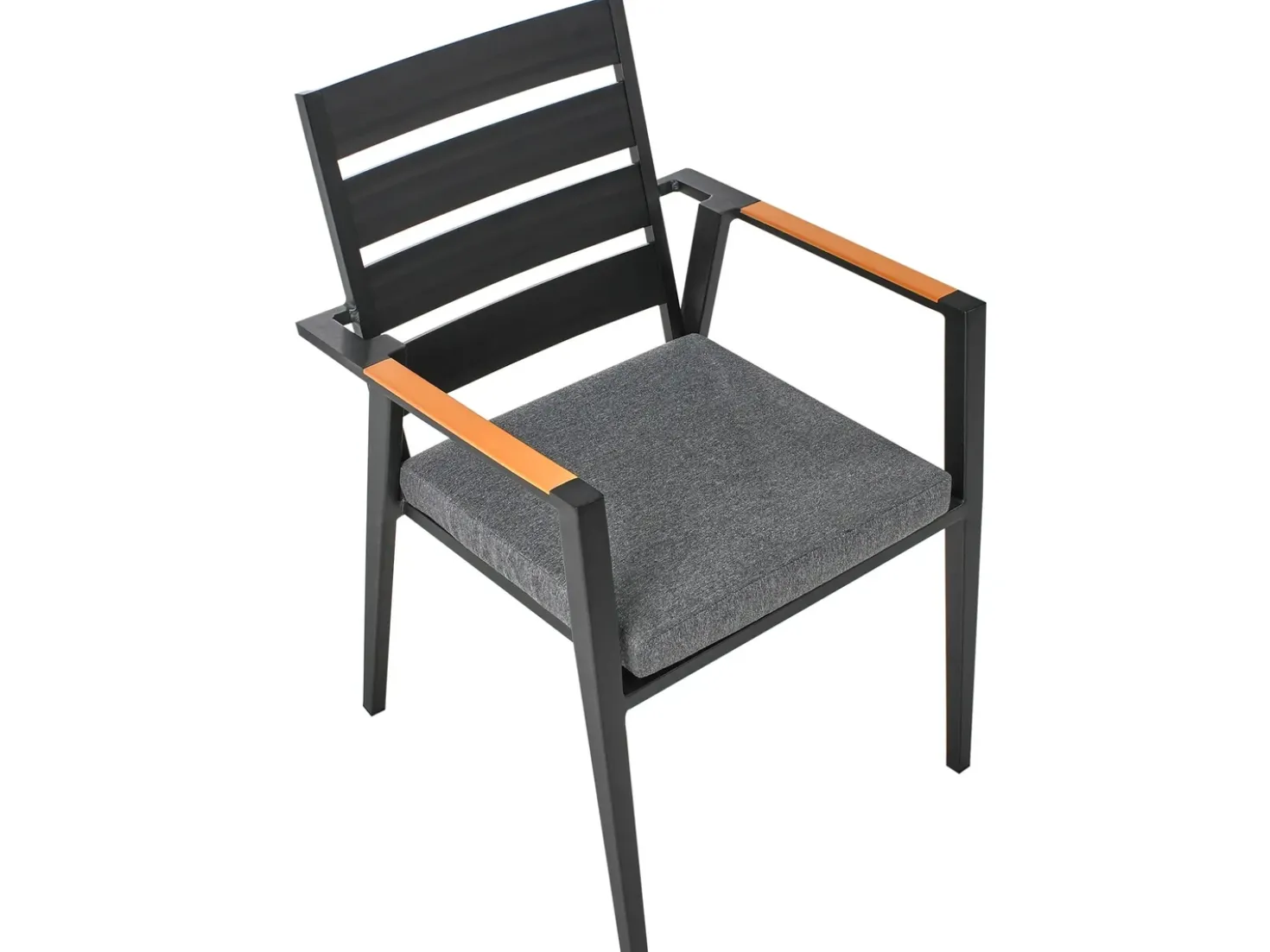 Set da pranzo da giardino 4 posti MALETTO/TAVIANO con cuscini Metallo Grigio/Nero