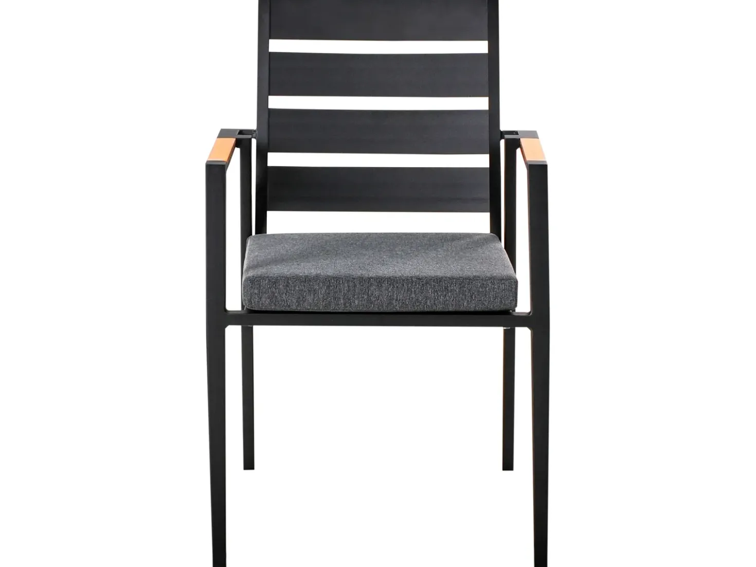 Set da pranzo da giardino 4 posti MALETTO/TAVIANO con cuscini Metallo Grigio/Nero