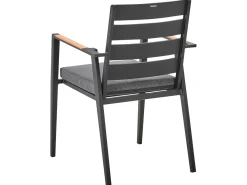 Set da pranzo da giardino 4 posti MALETTO/TAVIANO con cuscini Metallo Grigio/Nero