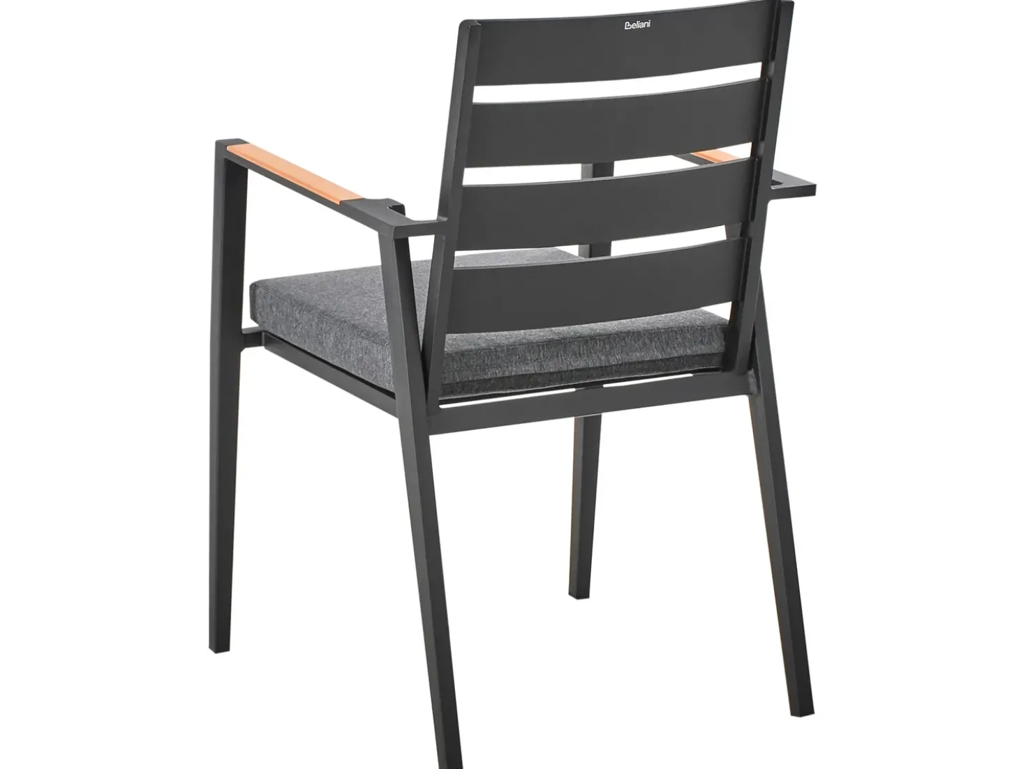 Set da pranzo da giardino 4 posti MALETTO/TAVIANO con cuscini Metallo Grigio/Nero