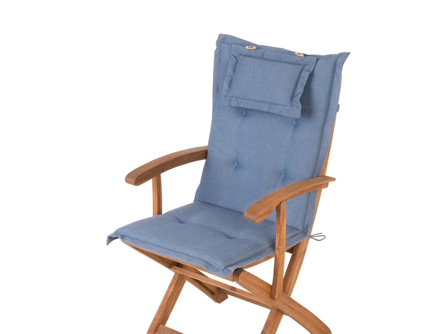 Set da pranzo da giardino 8 posti MAUI con cuscini Legno d'acacia Blu