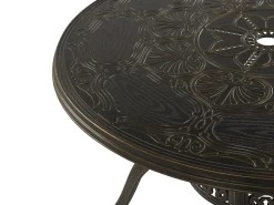 Set da pranzo da giardino 4 posti SAPRI con Ombrellone (16 opzioni) Metallo Marrone scuro