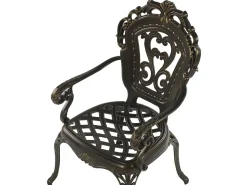 Set da pranzo da giardino 4 posti SAPRI con Ombrellone (16 opzioni) Metallo Marrone scuro