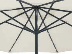 Set da pranzo da giardino 4 posti SAPRI con Ombrellone (16 opzioni) Metallo Marrone scuro