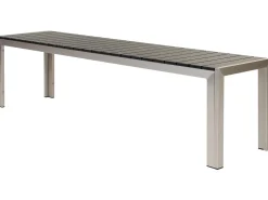 Set da pranzo da giardino con panche 6 posti NARDO Nero/Argento