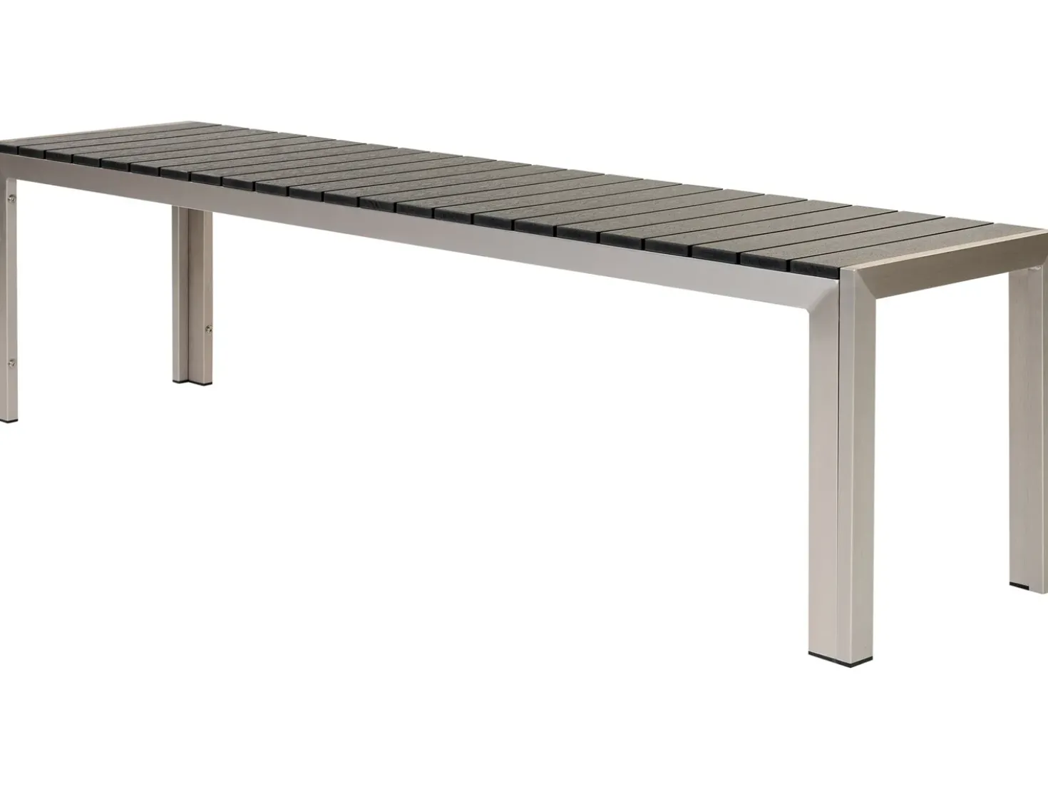 Set da pranzo da giardino con panche 6 posti NARDO Nero/Argento